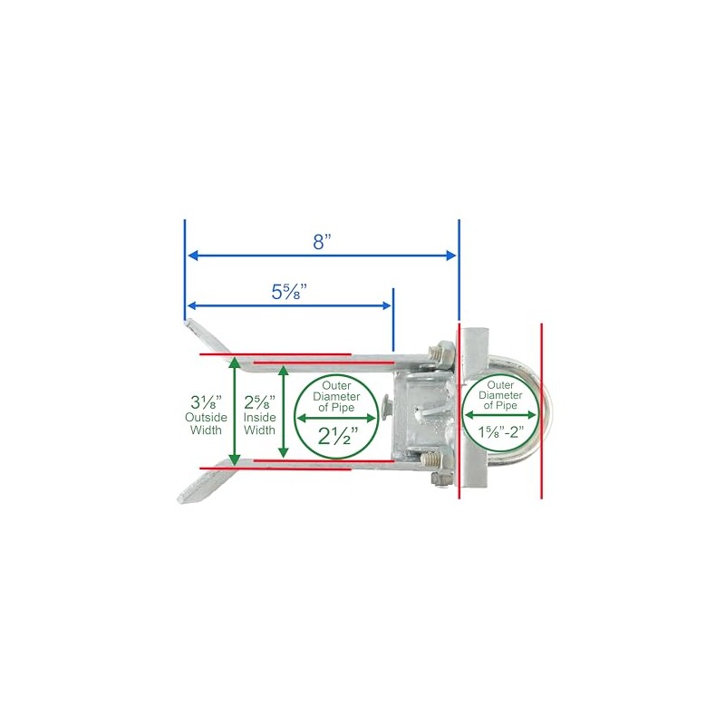 Chain Link Fence Commercial Single Gate Latch for 2 1/2"