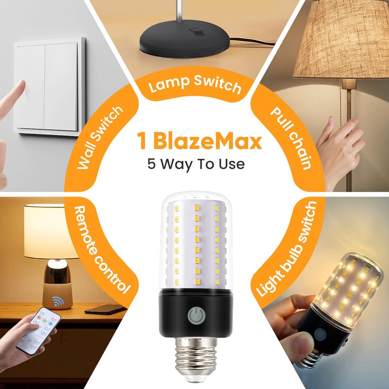 Neporal BlazeMax Battery Operated Light Bulb Bright, Rechargeable Light Bulbs