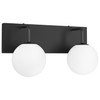 Tipace Black Vanity Light Fixtures, 2-Light Modern Bathroom Light Over