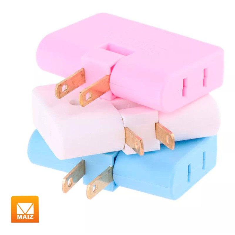 Maíz 3pz Adaptador Enchufe Bisagra Multicontacto Giratorio 180°