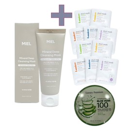 Miel Mineral Deep Cleansing Mask 150ml large capacity + 10 Lumiere mask packs + soothing gel 300ml / 미엘 미네랄 딥 클렌징 마스크 150ml 대용량+루미에르 마스크팩 10매+수딩젤 300ml