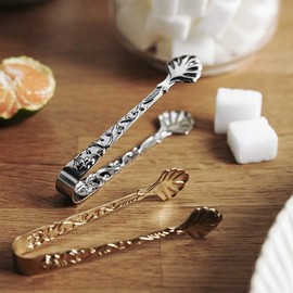 Mini pinza color argento, rosa vintage, manico in rilievo, clip per cubetti di ghiaccio, pinze per zucchero, in acciaio inox, per tè, caffè, antipasti, dessert