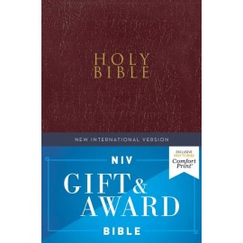 Niv, Gift And Award Bible, Leather-Look, Burgundy, Red Letter Edition, Comf...