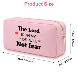 Heigebi Christian Gift for Women Faith Bible Verse Makeup Bag Inspirational Quotes Gift for Religious Mom Daughter Sister Female Friends Encouragement Gift Oxford Cloth Cosmetic Travel Pouch