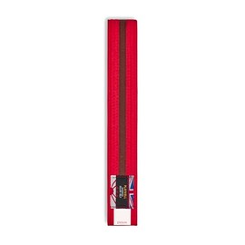 Playwell Martial Arts Cotton Striped Coloured Grading Belt - Red Belt With Brown Stripe (320cm)