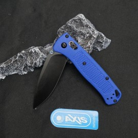 Mini BM 535 Nylon Glass Fibre Handle Folding Knife Custom Drop Point Blade for Camping & Tactical Pocket Knives US Spotcolor: Black Blade with Blue Handle, blade length: 3.23in, blade width: 1.1in, type: Pocket Knife
