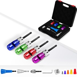 Wire Stripper for Drill (14-12-10-8AWG) - Wire Stripper, Includes 4 Pcs Wire Strippers, 2 Pcs Wire Twisters and 5 pcs Wire Nuts, Electric Wire Stripper Tool