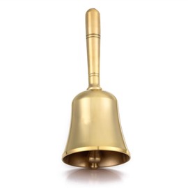 Homelavie Super Loud Solid Brass Small Hand Call Bell for Ringing at Wedding, Hand Bells for Seniors Bedside, Teacher Classroom Bell, Dinner Bell, Tibetan Bells, Meditation Bell (Medium)
