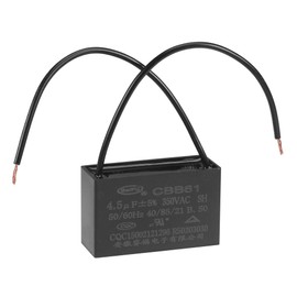uxcell Ceiling Fan Capacitor CBB61 4.5uF 350V AC 2 Wires Metallized Polypropylene Film Capacitor 47x29x18mm for Electric Fan Pump Motor Generator