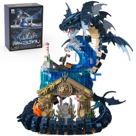 Medieval Building Toys, Dragon Building Blocks Set for Adults Teens Boys Girls 14+ Years Old DIY Model Building Kits, Hobbies Decor Graduation Birthday Housewarming (2210PCS)