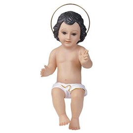 George S. Chen Imports Baby Jesus with Glass Eyes Holy Religious Figurine Decoration, 12"