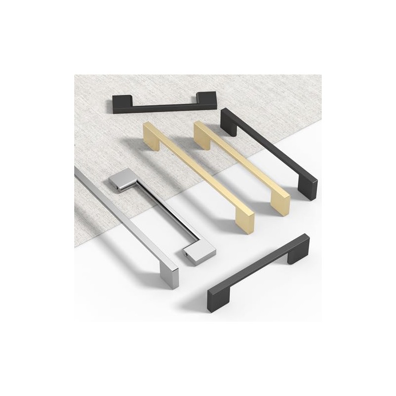 ELEBUILD Pack of 6, 128 mm, Brushed Nickel, Kitchen Handles,