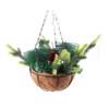 Artificial Christmas Hanging Basket Decorated with Pine Cones Ball Lights