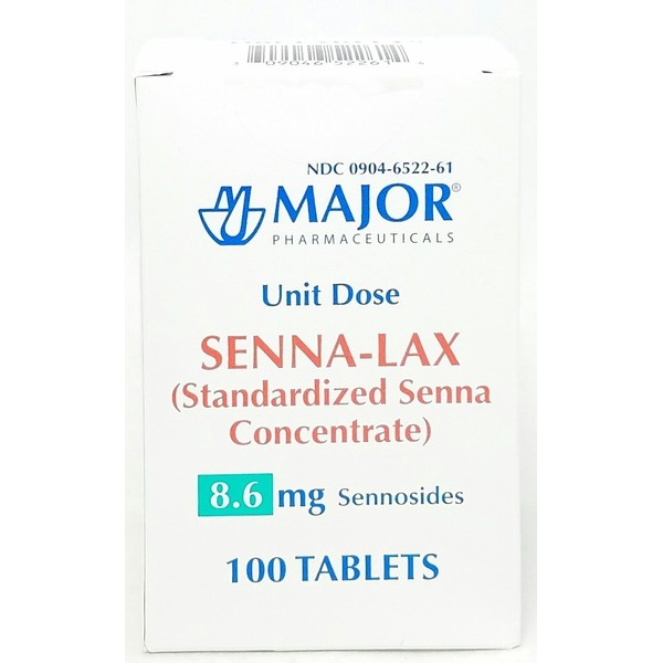 Major Senna-Lax 8.6 mg Sennosides, 100 Tablets Per Box