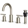 FORIOUS Brushed Nickel Bathroom Faucet 3 Hole Vanity with Metal