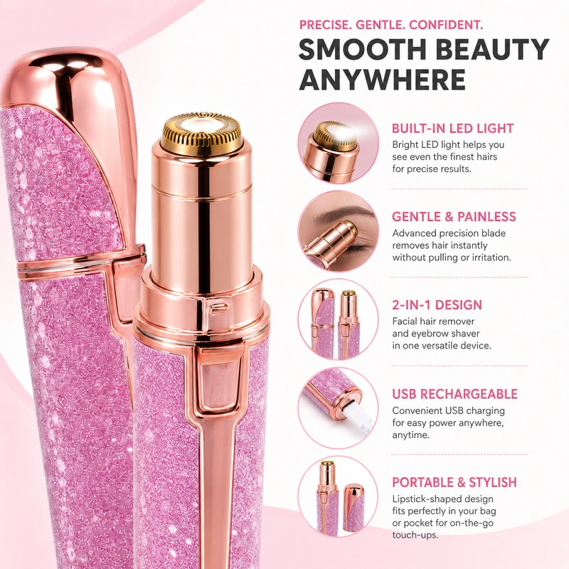 2-in-1 Rechargeable Facial Hair Remover for Women & Men –