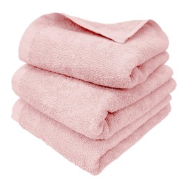 8 Year Towel, Face Towel, 13.4 x 33.5 inches (34 x 85 cm), 100% Cotton, Thin, Quick Drying, Highly Absorbent, Durable, No Bulk, Ramune Pink, Set of 3