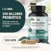 LIFE 360 Probióticos 200 Billones 120 cápsulas 1100mg por porción