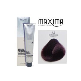 Maxima Professional Hair Color Cream 100ml – Intense Long-Lasting Color, 100% Grey Coverage, Enriched Formula – Salon Results at Home (4.2 Irisee Brown)