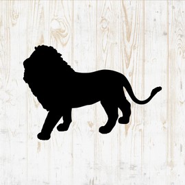 6 in Lion Sticker - Jungle Silhouette Safari Head Pride African Animal King - Vinyl Decal for Wall Car Home Bike Bottle Phone Laptop DWSV1423