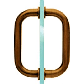 C.R. LAURENCE SDPR6ABR CRL Antique Brass 6" Tubular Back-to-Back 3/4" Diameter Shower Door Pull Handles