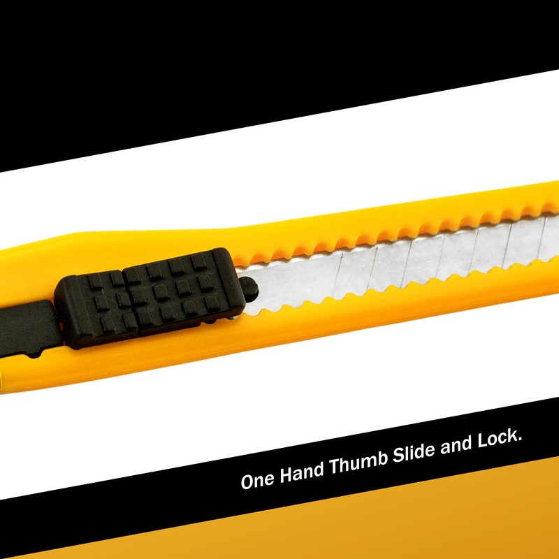 MotoProducts 50x Bulk Small Yellow Utility Knife Box Cutters Snap
