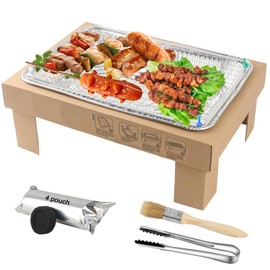Disposable BBQ Grill - Small Camping Charcoal Grills Set,Includes Three Accessories Eco-Friendly and Portable Charcoal Grill for Camping and Outdoor Parties