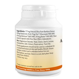 Advanced Silica Complex, High Strength Natural Silica from Bamboo Extract, Zinc Selenium and Biotin contributes to The Maintenance of Normal Hair, Skin and Nails, No Magnesium Stearate, 90 Capsules