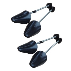 QUUPY 2 Pairs Adjustable Length Plastic Shoe Trees Shoe Stretcher Shoe Shaper Spiral Spring (Black Women Size)