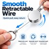 Retractable Keychain Pull Reel with Metal Wire Cable, Anti-Lost ID