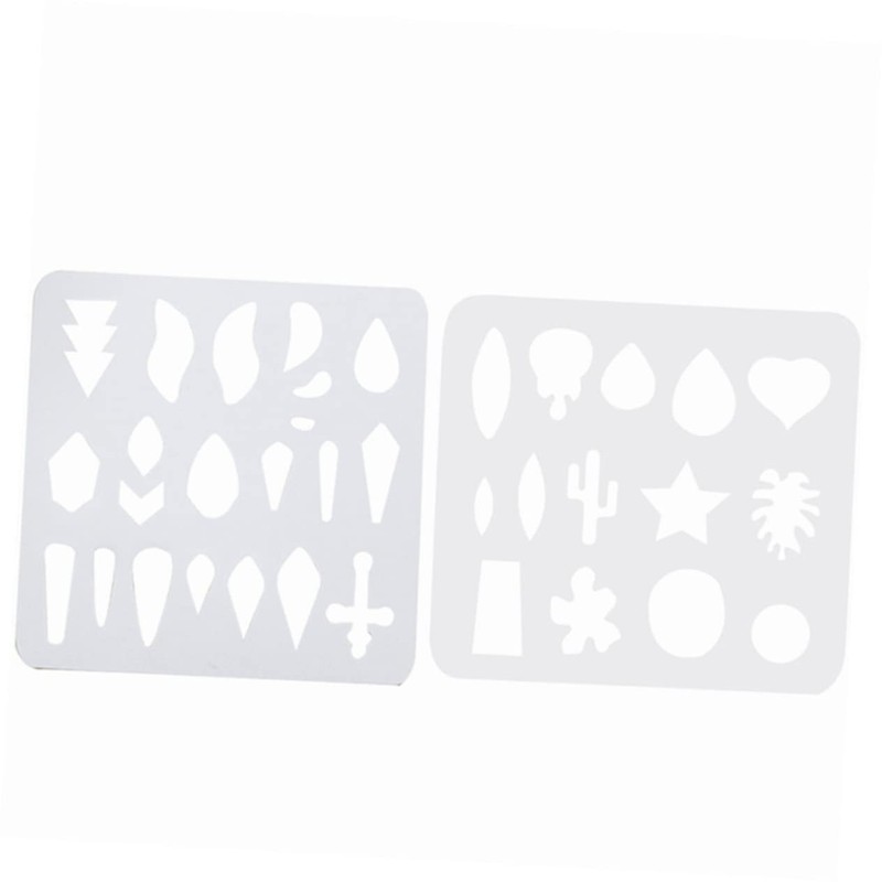 TEHAUX 2pcs White Earring Stencils Hollow-Out Craft Templates for Handmade