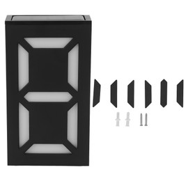 Solar LED House Number Light Garden Solar Powered Address Sign LED Illuminated Outdoor Plaques Wall Art Lighted Up