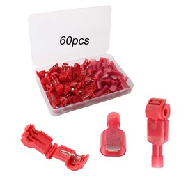 FULARR 60Pcs (30 Pairs) Premium T-Tap Wire Terminals, Self-Stripping Quick Splice Wire Connectors and Fully Insulated Male Spade Terminals Connectors Kit –– Red