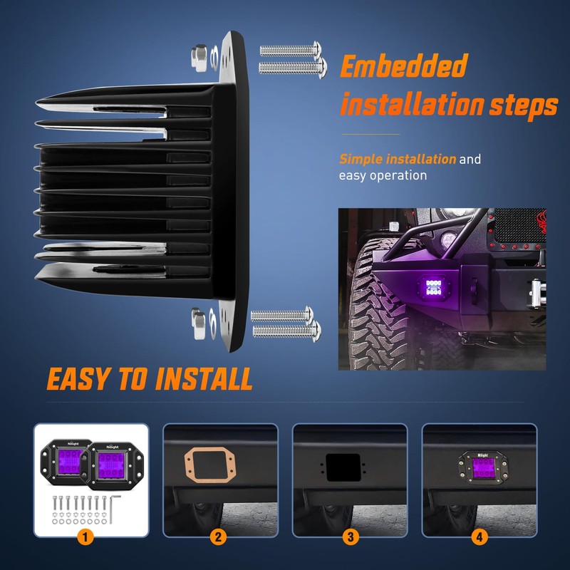 Nilight Flush Mount LED Light Pods 2 PCS 42 W
