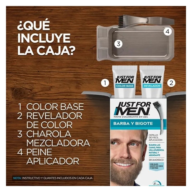 Tinte Just For Men Barba Y Bigote Castaño Claro (b-25)