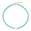 COAI Women's Freshwater Pearl Choker, Turquoise, Turquoise