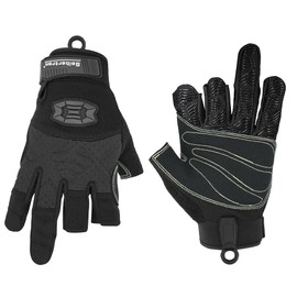 Seibertron M.F.O.S.G-4 Gloves Three Fingerless Padded Palm Lightweight Breathable Climbing, Rock Climbing, Rescue, Adventure, Sailing, Yachting, Dinghying, Fishing, Kayaking Sports Black XL