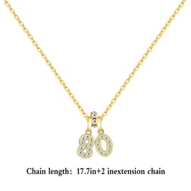 80th Birthday Gifts for women Sweet Birthday Pendant Necklace for Wife Mom Grandma Gifts Birthday Jewelry