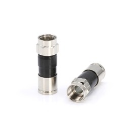 THE CIMPLE CO Coaxial Cable Connector, 50 PCS, RG6 Compression Fitting, Water Tight O Ring, Indoor/Outdoor, F81, F-Type, 75 ohm, 3 ghz, Black