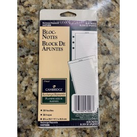Mead Planner 47026 Refill Undated Block Notes 30 Sheets Franklin Day Runner