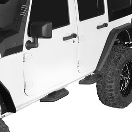 Hooke Road Wrangler 4-Door Side Step Bars Running Boards for 2007-2018 Jeep Wrangler JK Unlimited JKU 4-Door - 4PCS