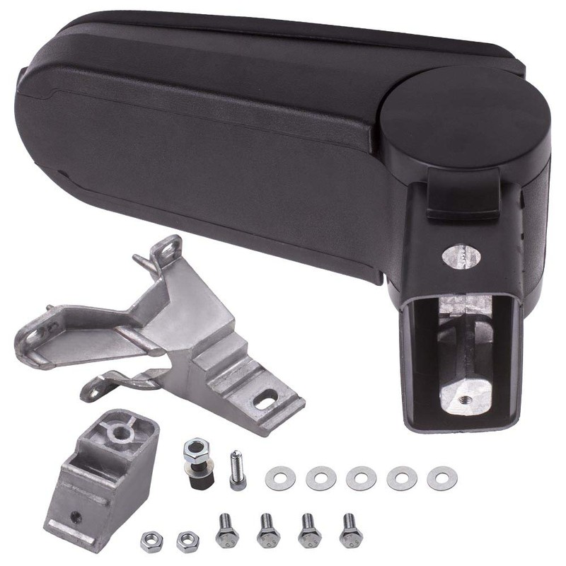 Maxpeedingrods Front Driver's Side Center Console Armrest Box Black Leatherettefit