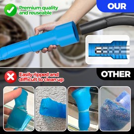 Holikme 2 Pieces Dryer Vent Cleaner Kit, Dryer Lint Vacuum Attachment and Flexible Dryer Lint Brush, Dryer Vent Vacuum Hose Attachment,Blue