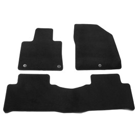 IKON MOTORSPORTS, Floor Mats Compatible with 2021-2025 Kia Sorento 4DR, Black Nylon OE Fitment Style Front & Rear Floor Mats Anti-Slip Carpets Replacement 3PCS, 2021 2022 2023 2024