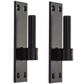 Merriway BH06846 (2 Pcs) Gate Hinge Brackets 13mm Pin Heavy Duty Wrought Iron Black - Pack of 2 Pieces