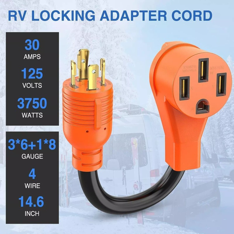 Nilight RV Generator Adapter Cord 30 Amp to 50 Amp