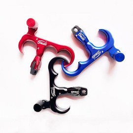 Bow Release for Compound Bow, 1 Count 360° Rotation 3 Fingers Thumb Release, Hand Strengtheners for Outdoor Shooting - Color: Blue, Specification: 1 count