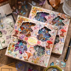 Mythya 400＋Pegatinas Vintage, Papelería Estética Vintage, Apliques Decorativos de Mariposa, Papel Decorativo, Albumes de Recortes, Cuadernos, Pieles de Computadora, Albumes de Fotos