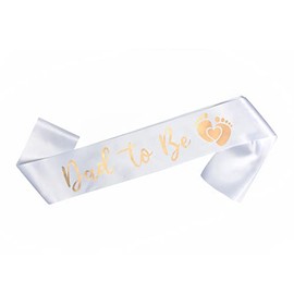 White Sash and Gold for Your Baby Shower (Dad to Be)