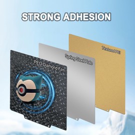 HIKUDIY PEI+PEO Build Plate for Adventurer 5M/5M Pro/AD5X,Textured PEI+Smooth Diamond Spring Steel Flexible Platform for Neptune 3 Pro/4, Kobra, Ender 3/3 Pro/3S1/3 v2, CR 20/CR 20 Pro, Ender 5/5 Pro